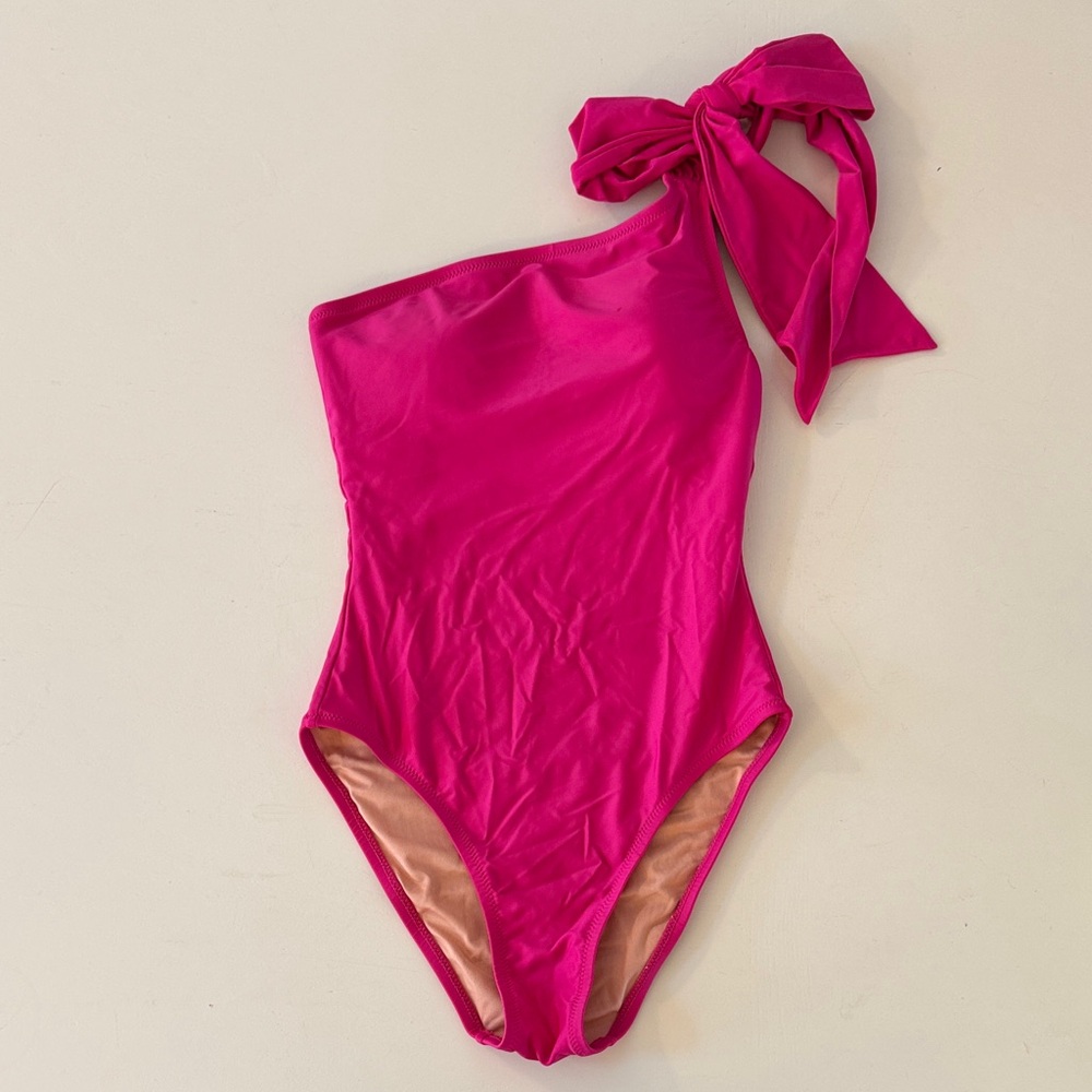 J. Crew Women's One-Shoulder Pink Swimsuit